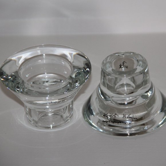 K Hagberg & M Hagberg Accents Km Hagberg Artist Signed Glass Candle